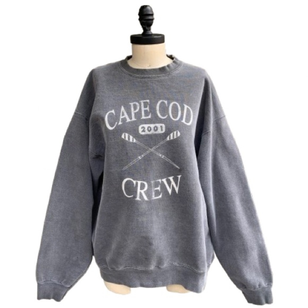 Vintage 2001 Cape Cod Crew Pigment Dyed Grey Gray Crewneck Crew Neck Sweatshirt